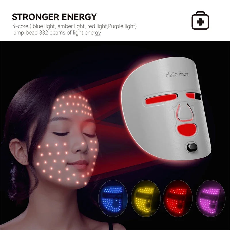 Hello Face Wireless Near-Infrared Light and Red Light Therapy Face Mask For Powerful Anti-ageing Professional Ultra-light Mask