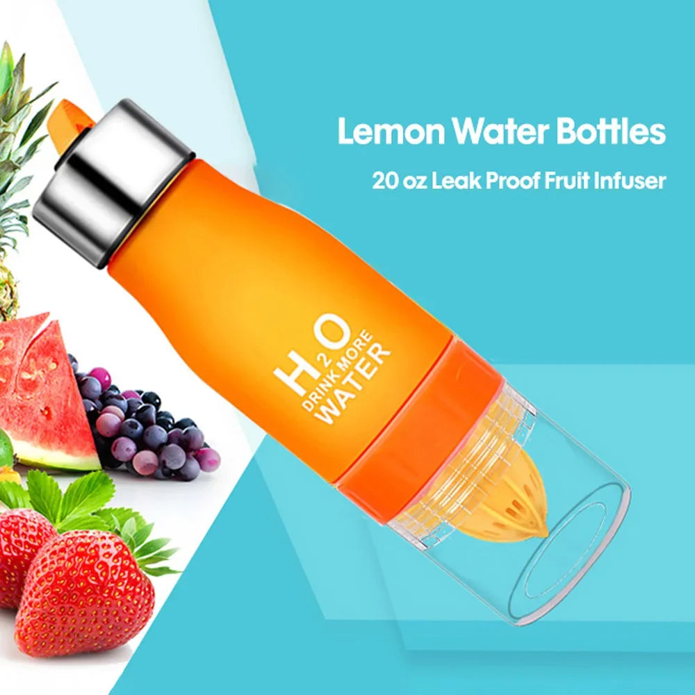 Wellness / Sports Water Bottle with Fruit Infuser, Leak Proof Travel, Eco and bicycle friendly