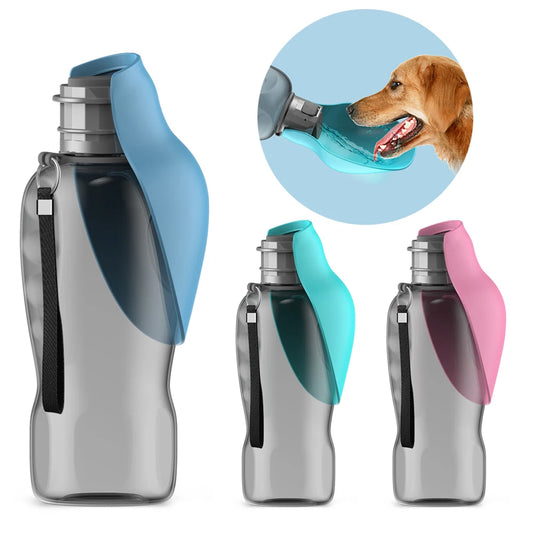 800ml Dual Dog Walking Water Bottle with dispenser