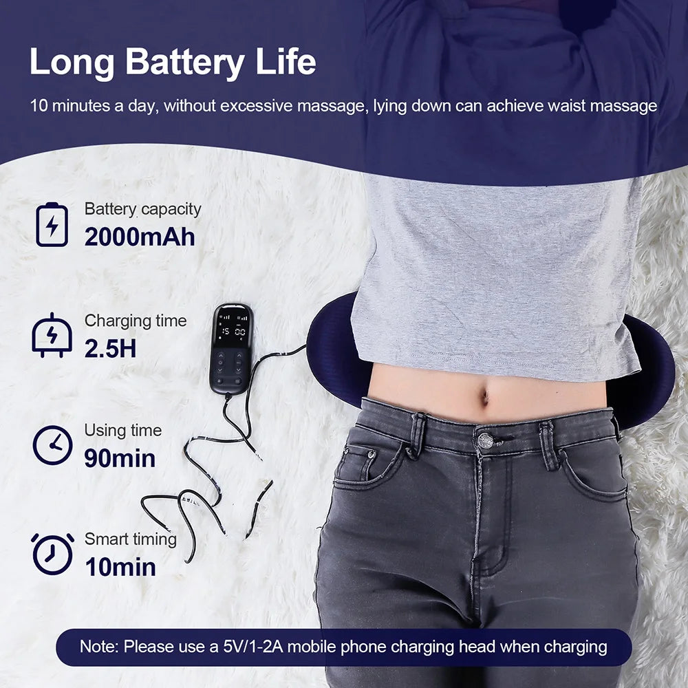 Electric Lumbar Traction Massager: Vibration Waist Massager with Airbag Support for Spine and Back Relief