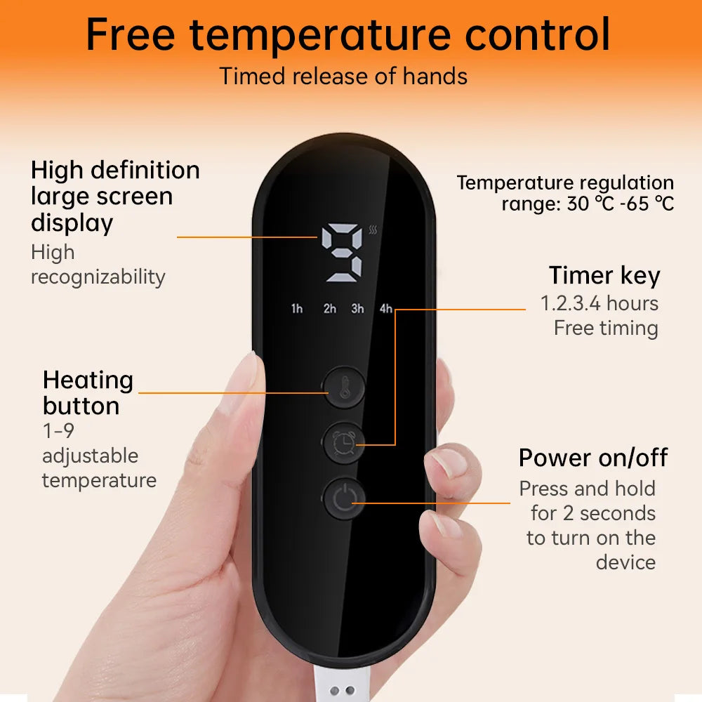 Electric Heated slipper for cold, sore and tired feet,  Heating Pad 9-gear adjustable temperature Electric shoe heating pad