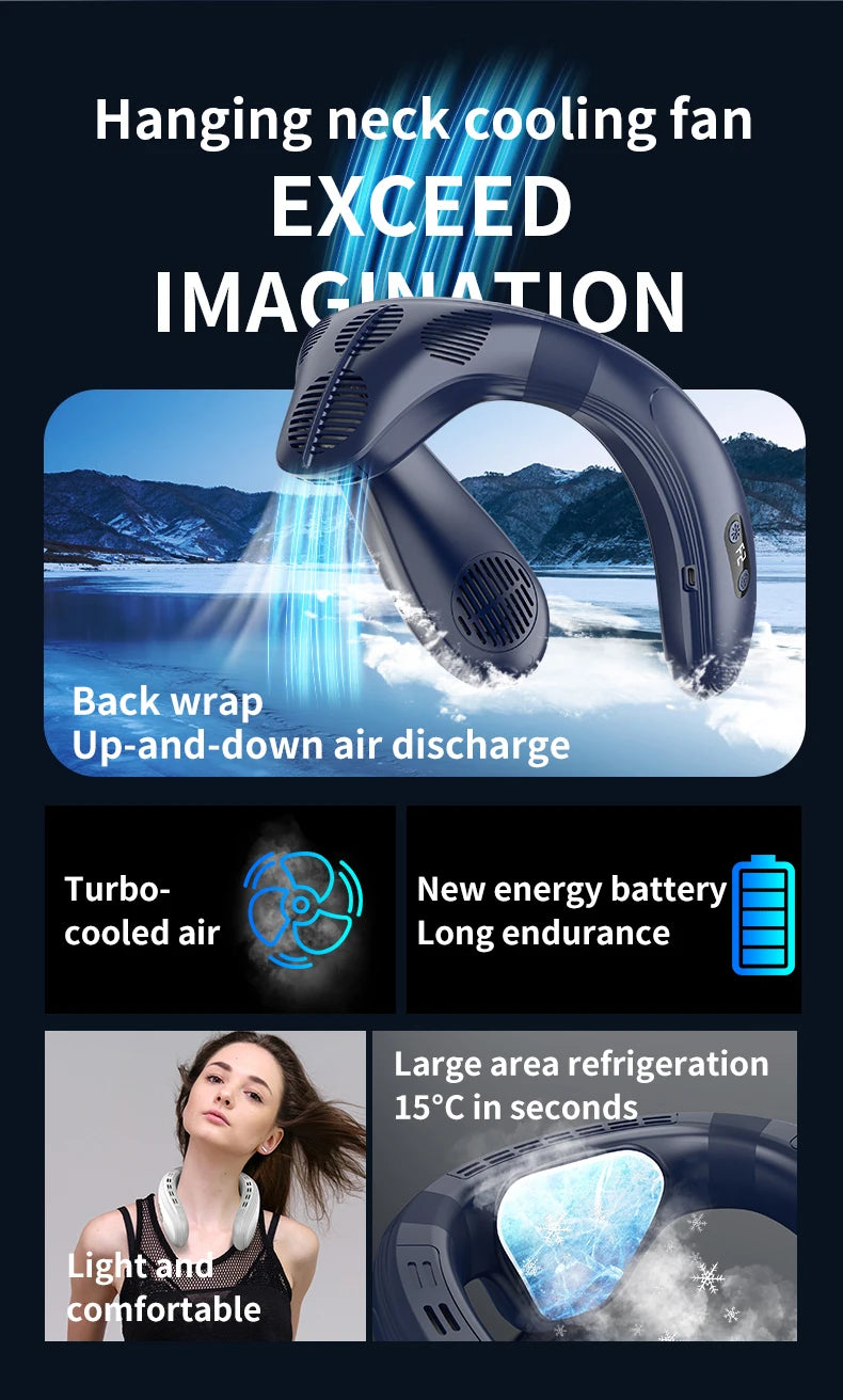 Latest Model Portable Wearable Neck Air Conditioner and Fan
