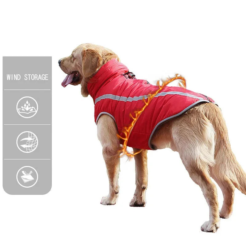 Waterproof Padded Fleece Dog Coat with  Safety Reflective Design